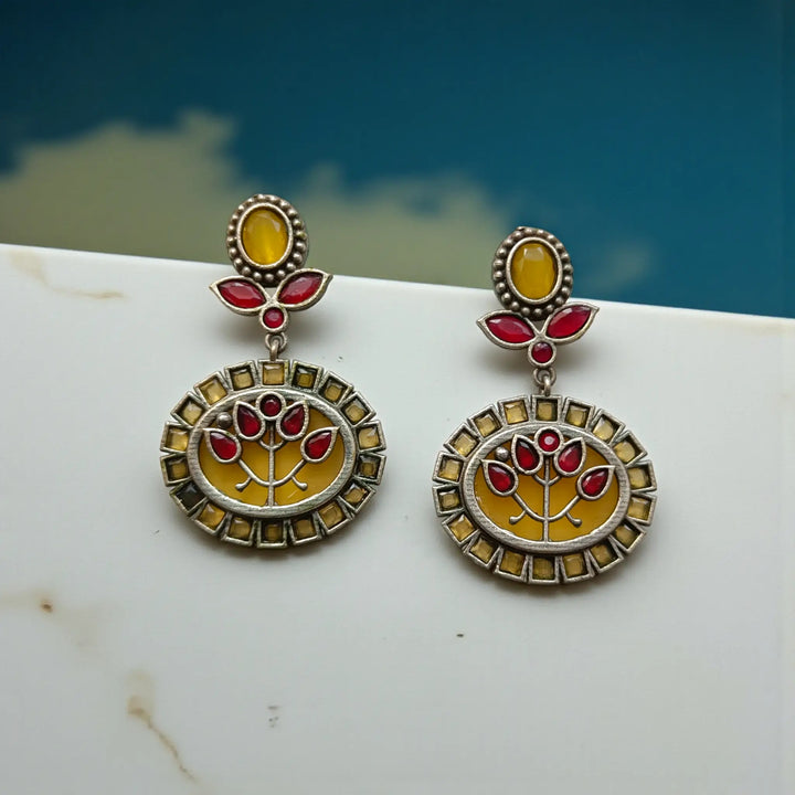 Elegant Indraja Silver-Plated Earrings