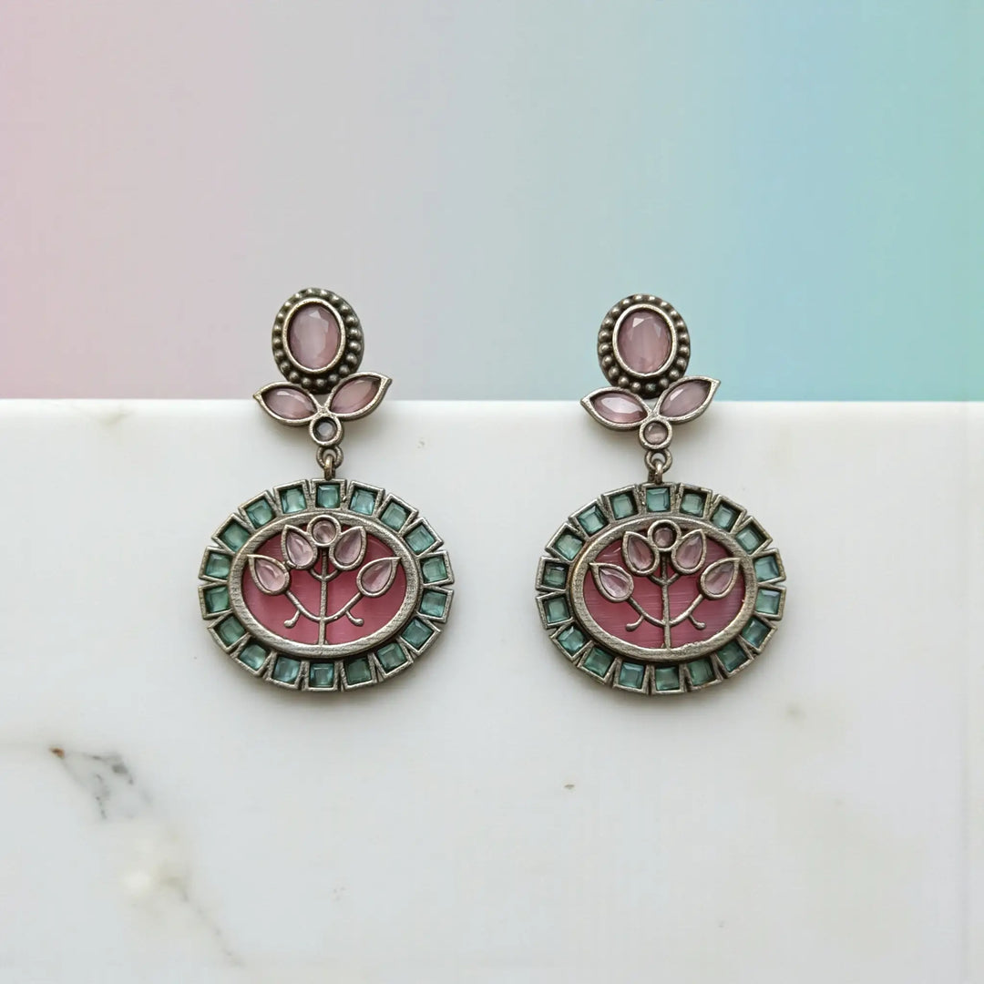 Elegant Indraja Silver-Plated Earrings