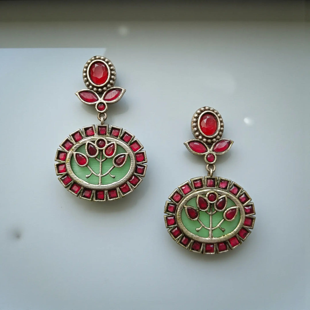 Elegant Indraja Silver-Plated Earrings