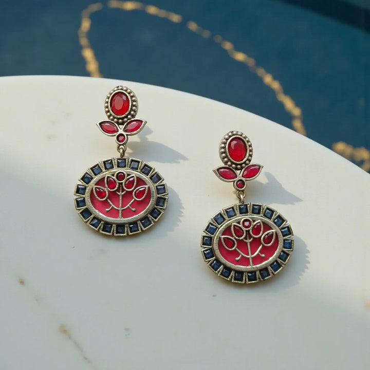 Elegant Indraja Silver-Plated Earrings