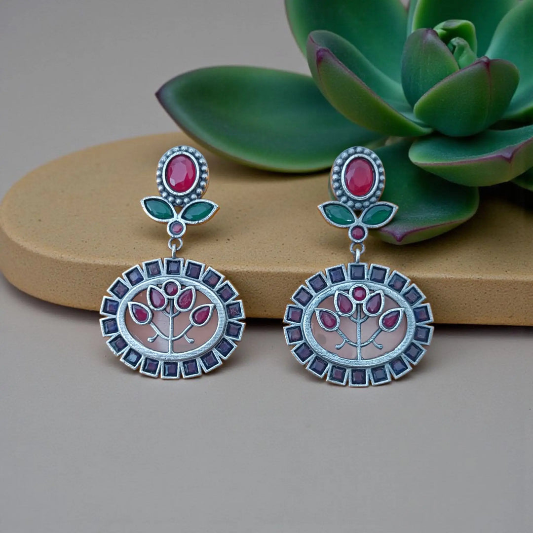 Elegant Indraja Silver-Plated Earrings