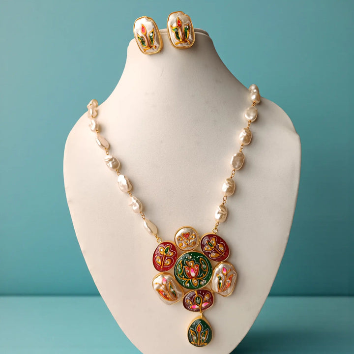 Artistic Festive Wear Multicolor Necklace Set