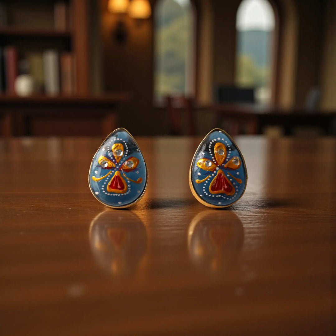 Artistic Ethnic Blue & Sky Blue Necklace Set