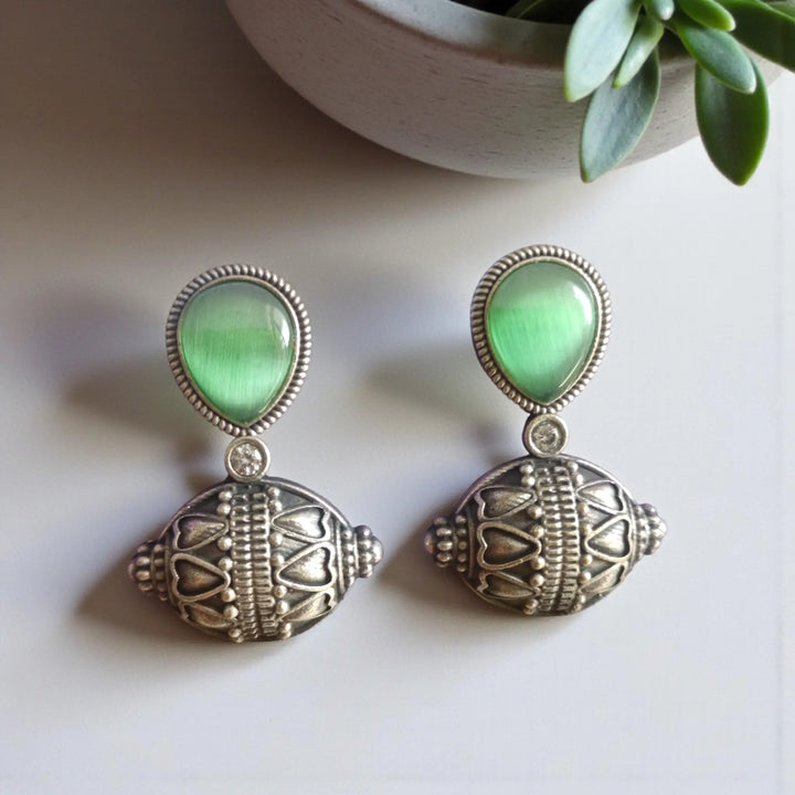 Silver Oxidised Earrings Sultana