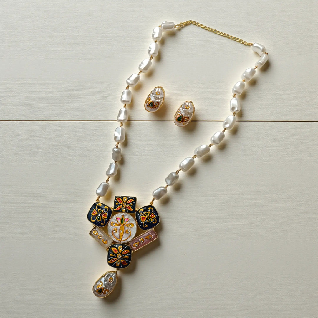 Handcrafted Ayra Blue Necklace Set