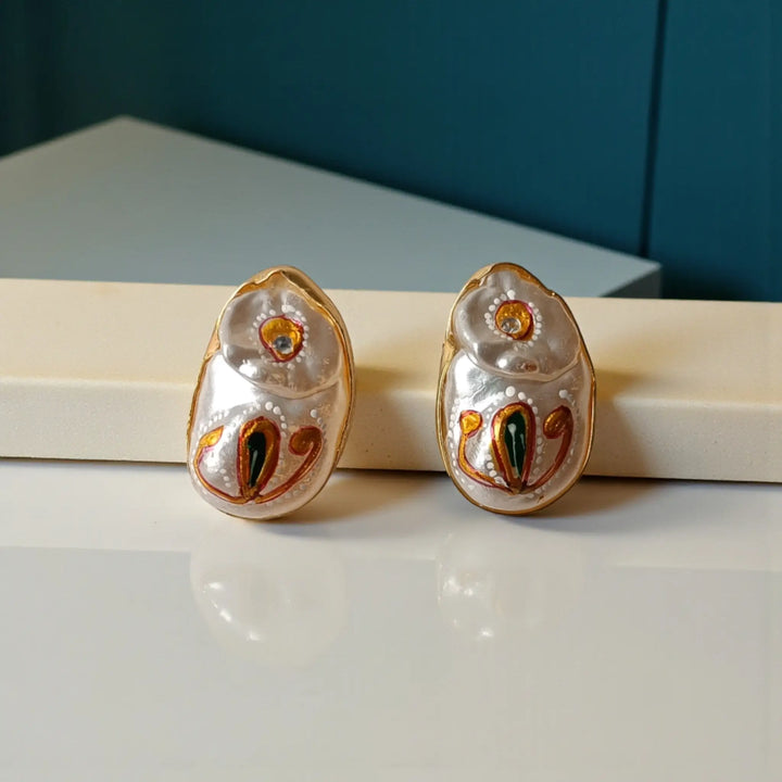 Festive Chic Multicolor Paisley Pearl Necklace Set