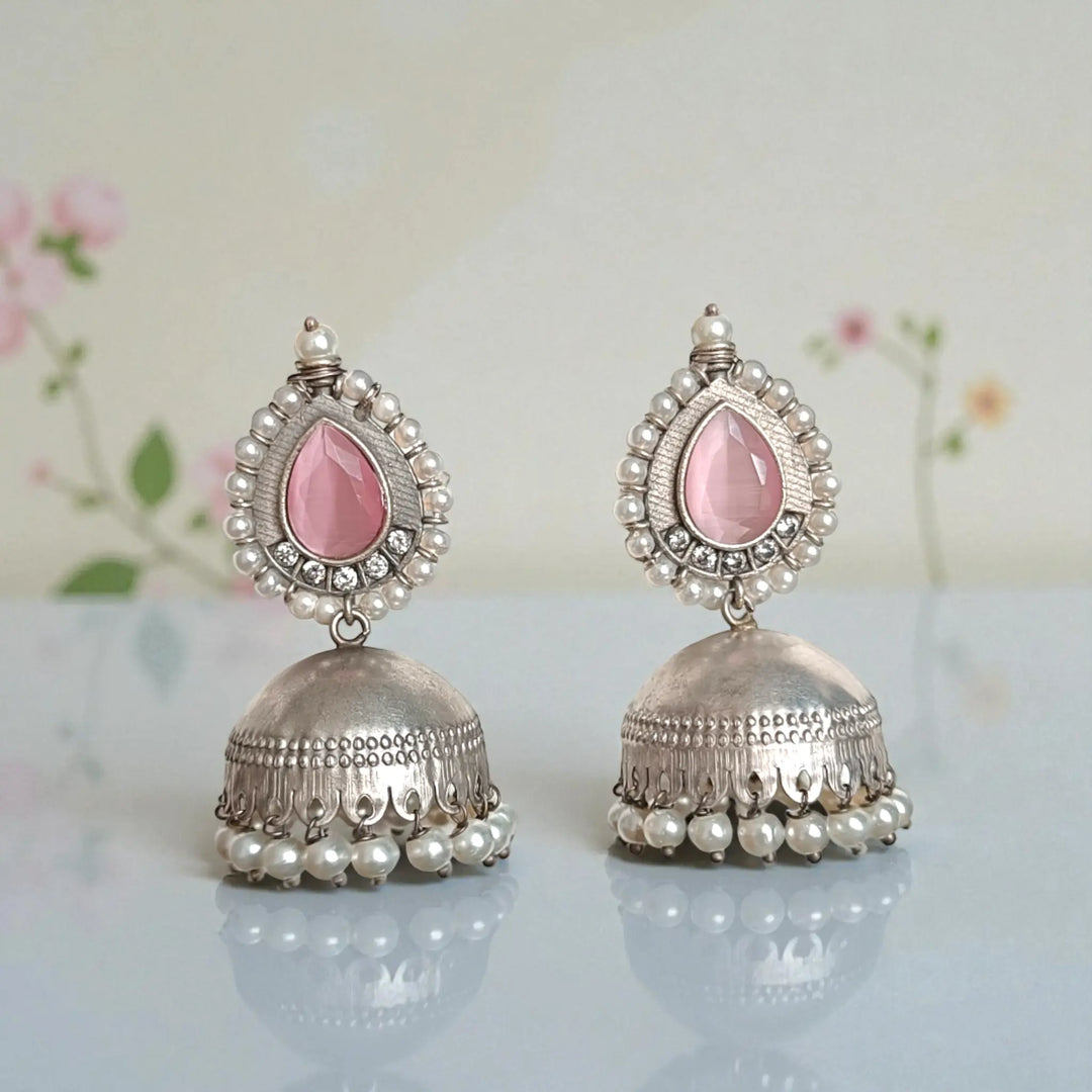 Silver Plated Nusrat Jhumkas