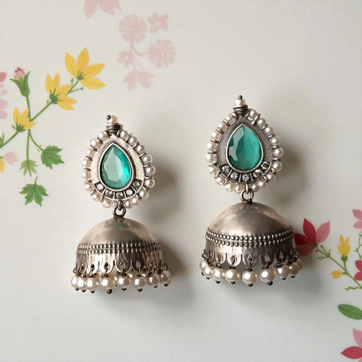 Silver Plated Nusrat Jhumkas