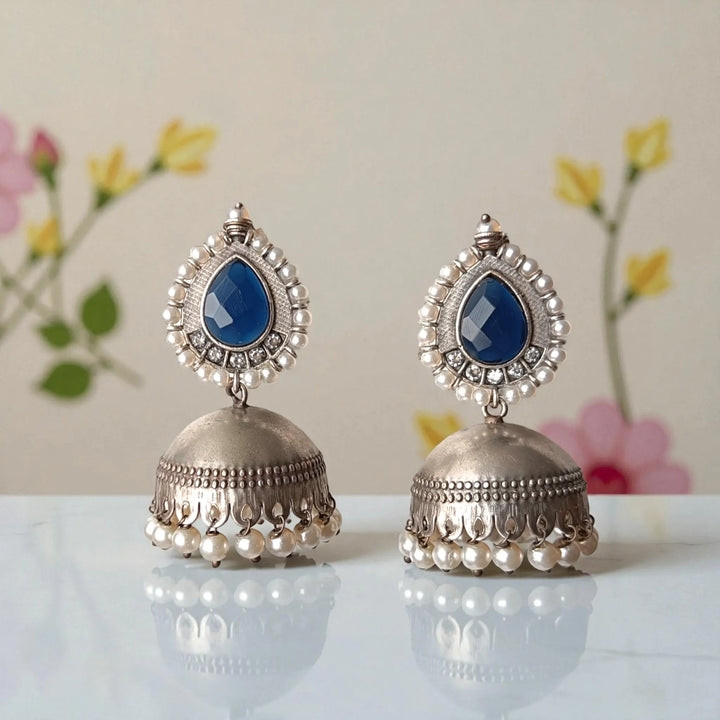 Silver Plated Nusrat Jhumkas