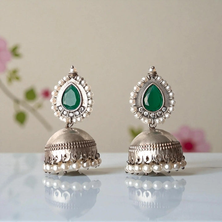 Silver Plated Nusrat Jhumkas