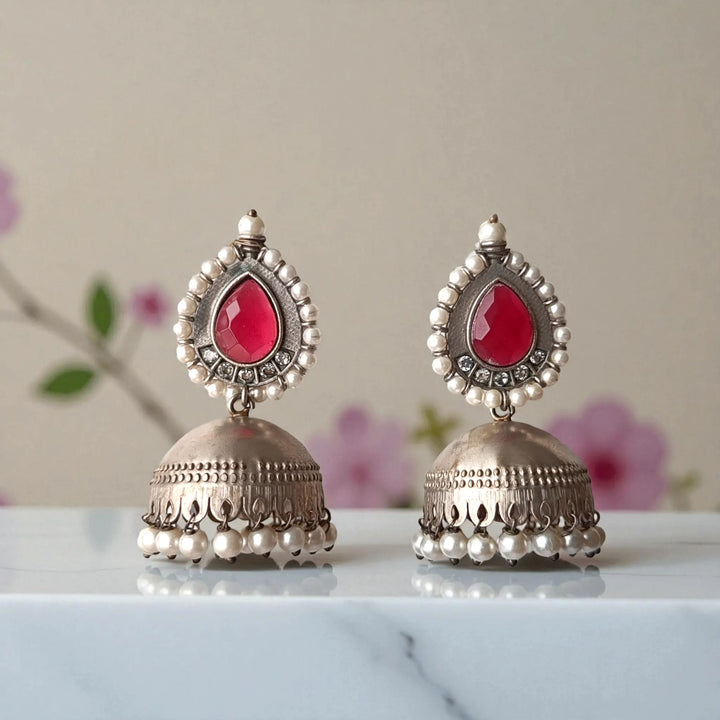 Silver Plated Nusrat Jhumkas