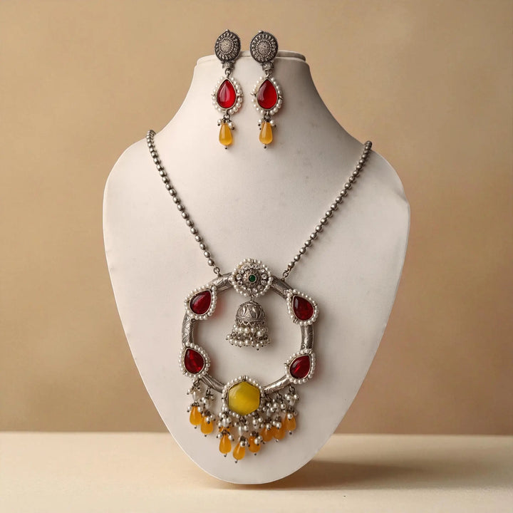 Tanushree Antique Yellow Red Choker Necklace