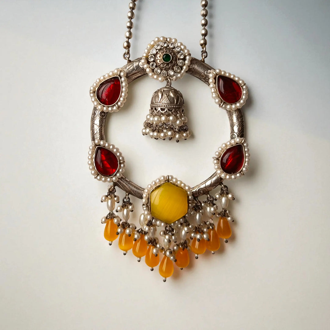 Tanushree Antique Yellow Red Choker Necklace