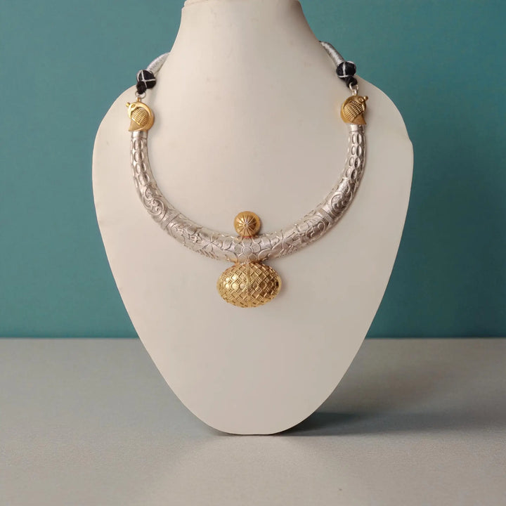 Gold Charm Dual-Tone Chitai Tribal Necklace