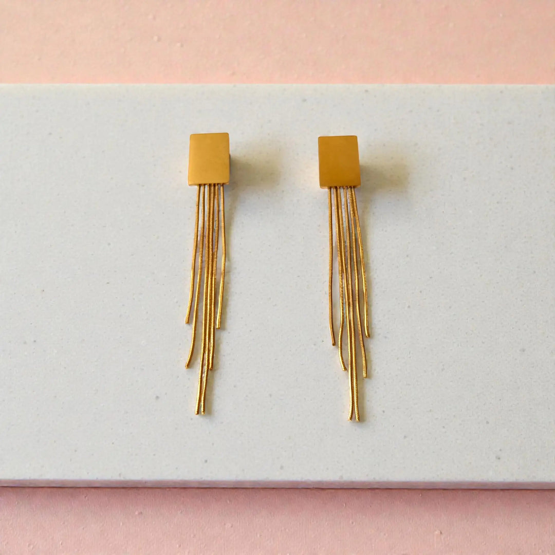 Tarnish-Free Long Tassel Drop Earrings