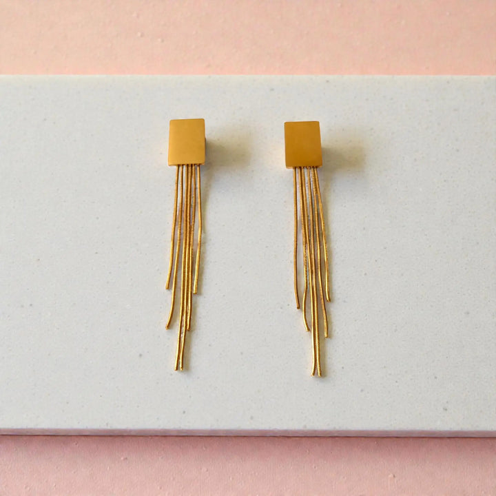 Tarnish-Free Long Tassel Drop Earrings