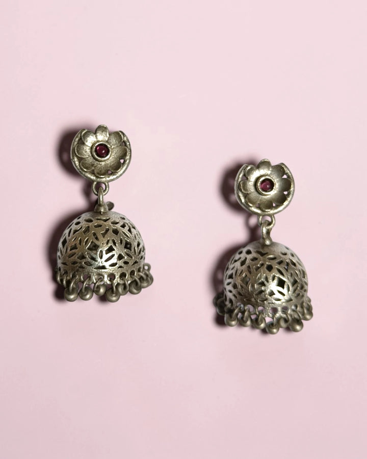 Traditional Vyrkia Silver Plated Filigree Bell Earrings