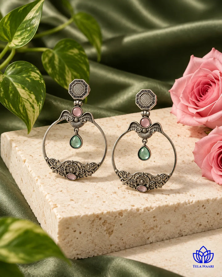 Inaki Silver Plated Sea Green Earrings