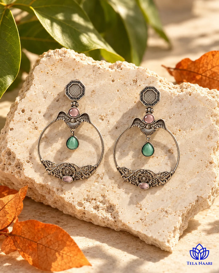 Inaki Silver Plated Sea Green Earrings