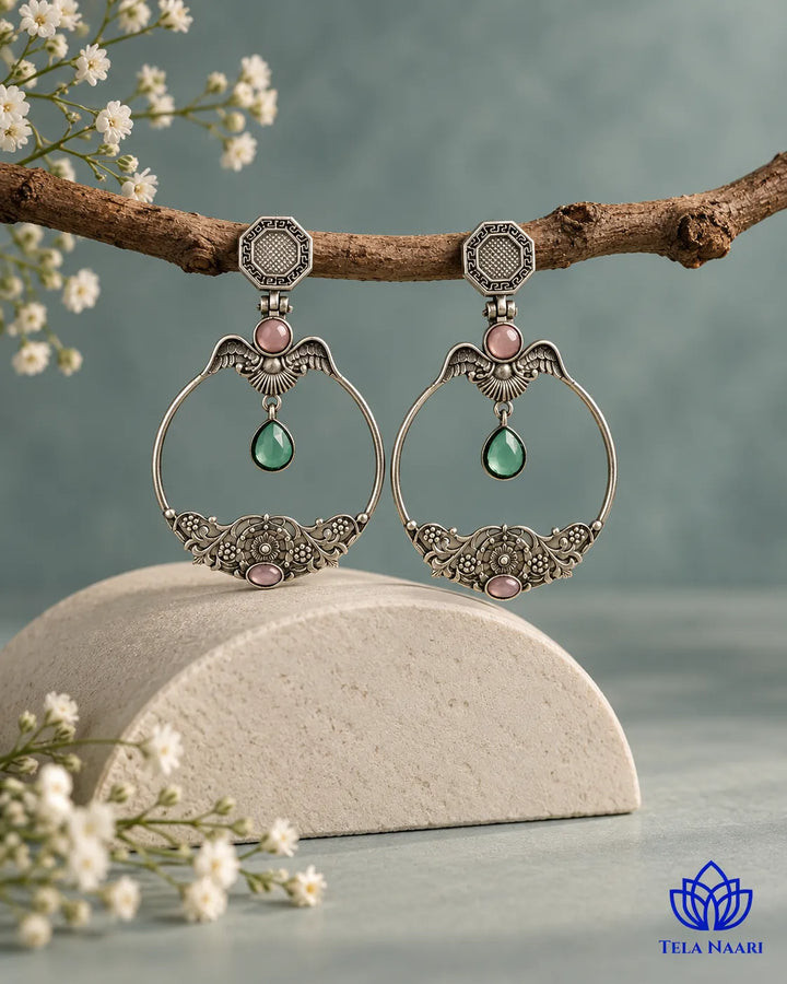 Inaki Silver Plated Sea Green Earrings