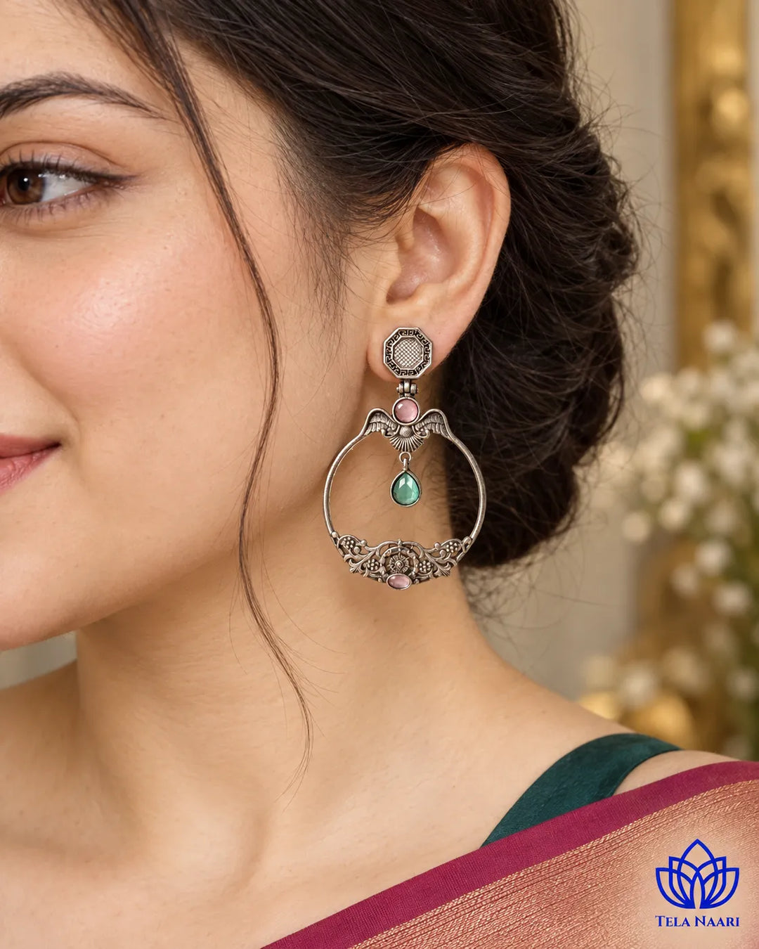 Inaki Silver Plated Sea Green Earrings