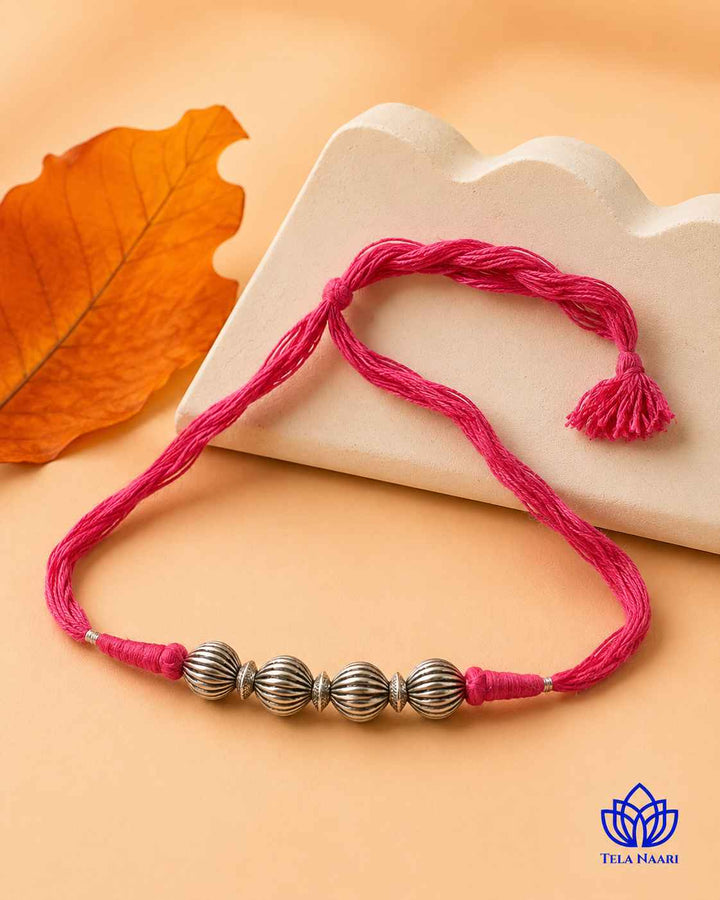 Reni Silver Plated Thread Choker Necklace