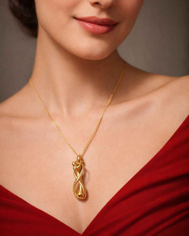 Infinity Couple Anti-Tarnish Gold Pendant Necklace