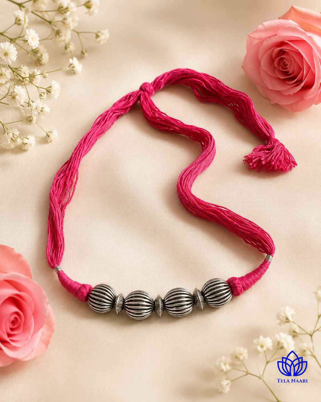 Reni Silver Plated Thread Choker Necklace