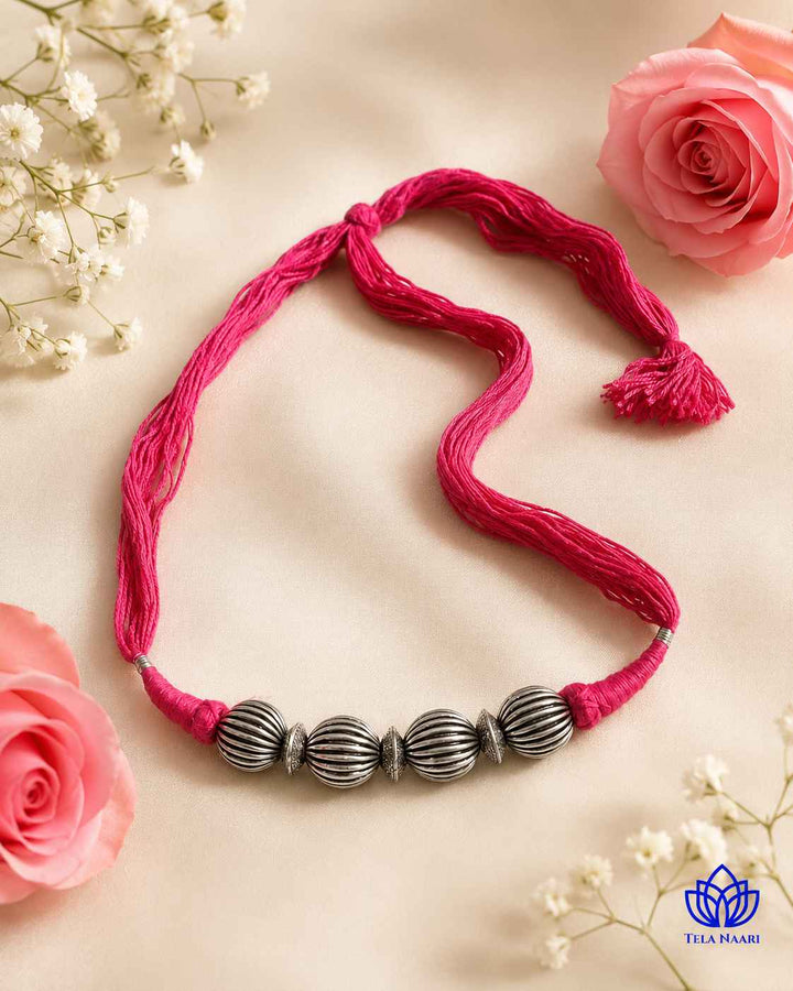 Reni Silver Plated Thread Choker Necklace