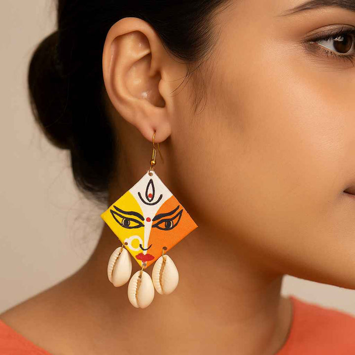 Tela Naari - Hand Painted Ambi Earrings - TelaNaari