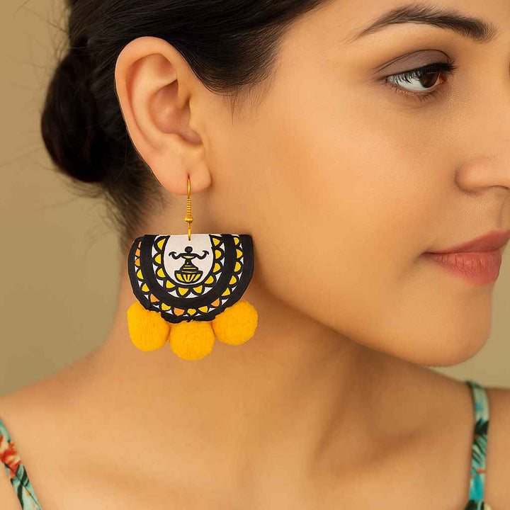 HAND PAINTED RUKSHA EARRINGS - TelaNaari