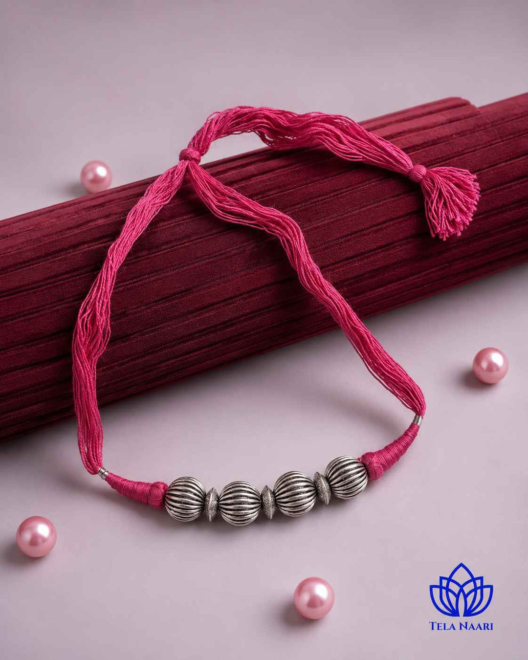 Reni Silver Plated Thread Choker Necklace