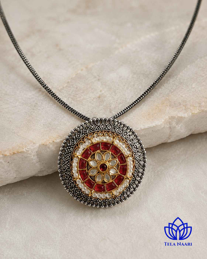 Reshma Dual Tone Pachi Kundan Necklace Set