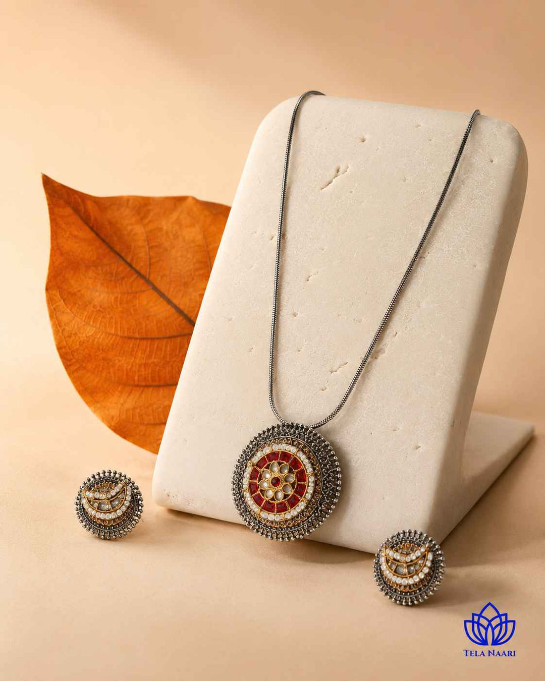 Reshma Dual Tone Pachi Kundan Necklace Set