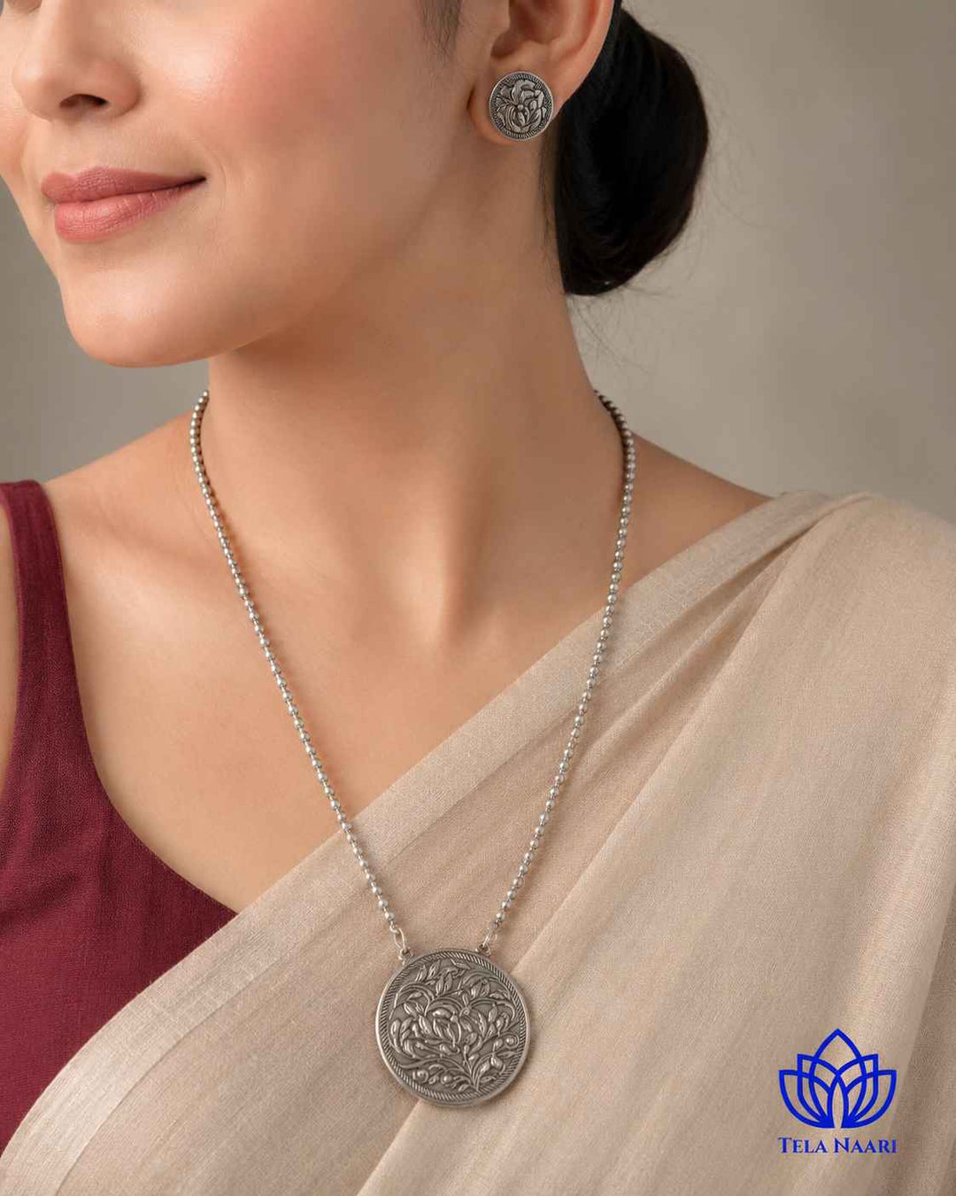 Saujanya Silver Plated Necklace Set