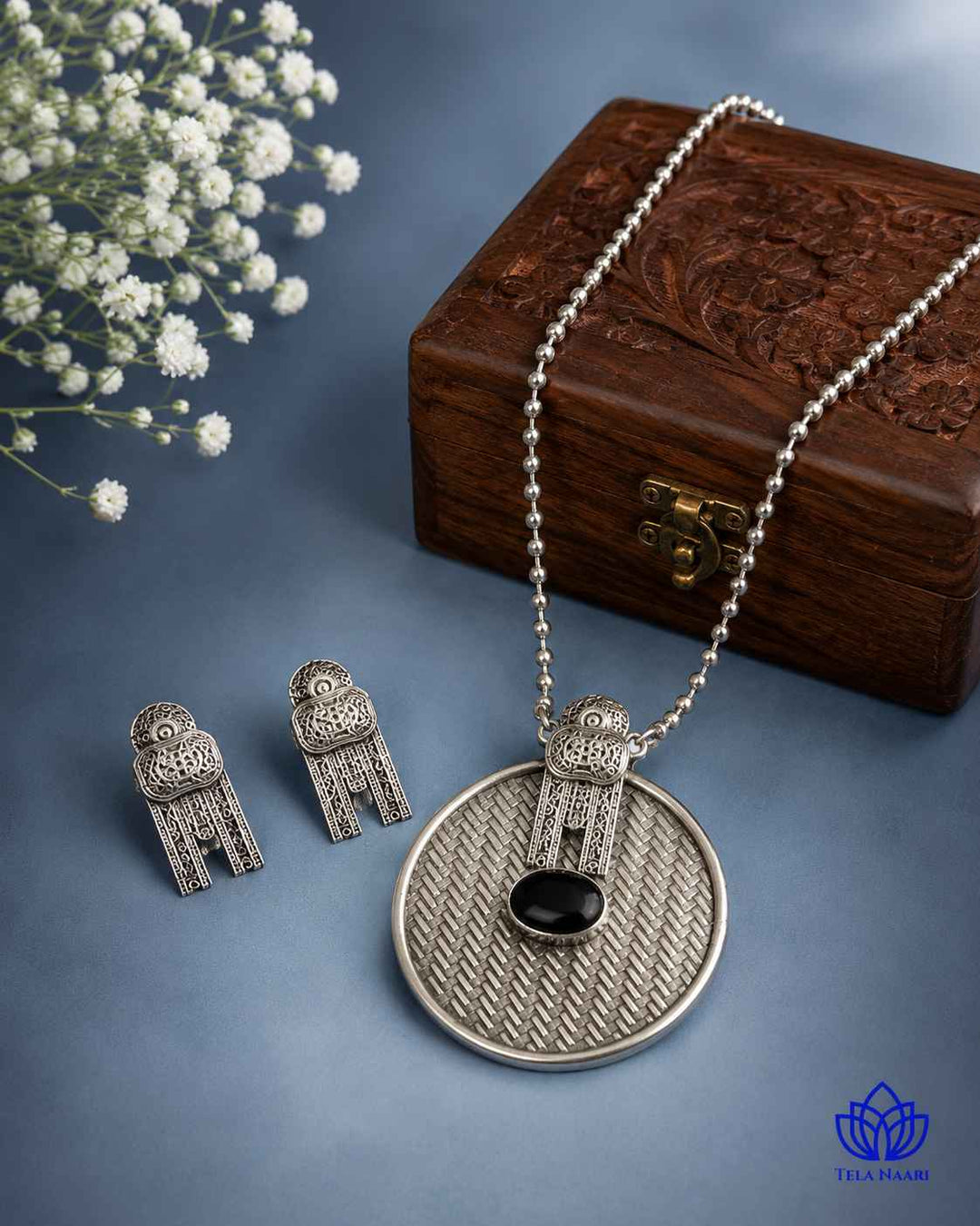 Antique Preyal Silver Plated Necklace Set