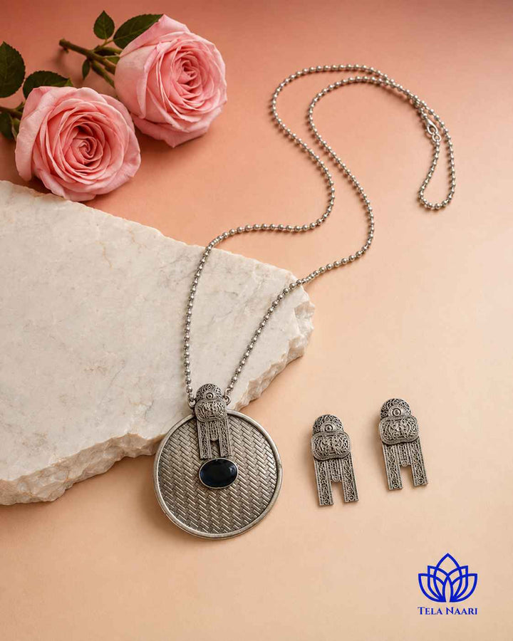 Antique Preyal Silver Plated Necklace Set