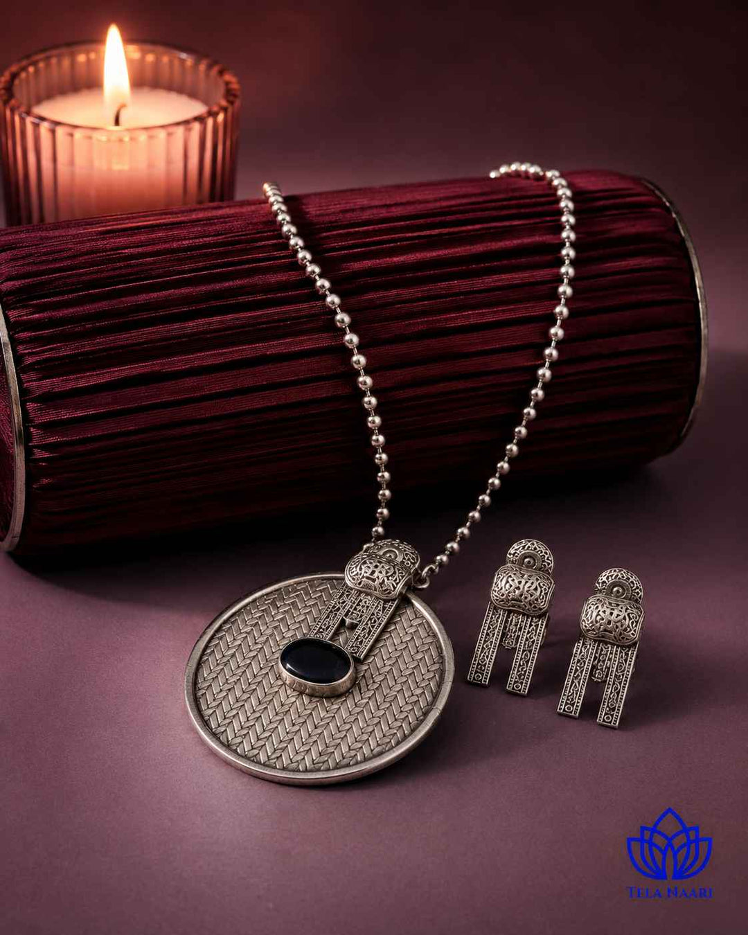 Antique Preyal Silver Plated Necklace Set