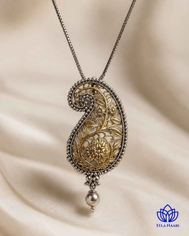 Jhanvi Gold Plated Dual Stone Necklace Set