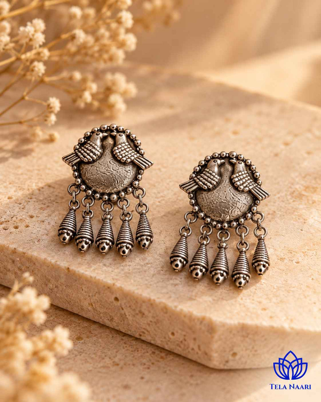 Sarayu Silver Plated Red Thread Necklace Set