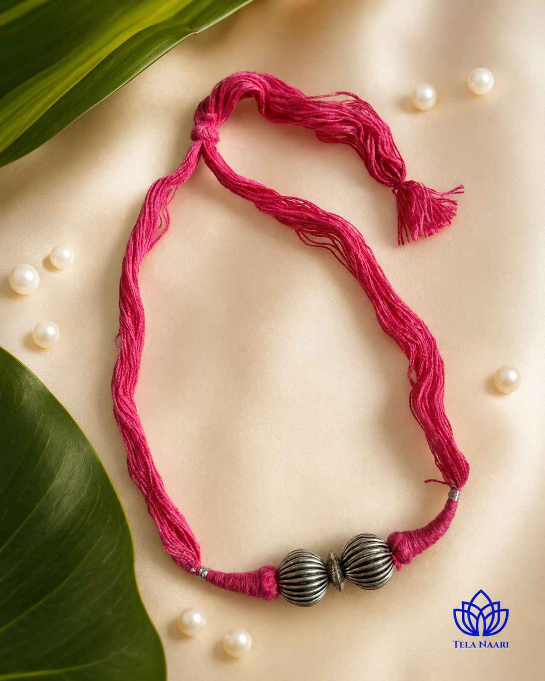 Arpita Silver Plated Thread Necklace Choker