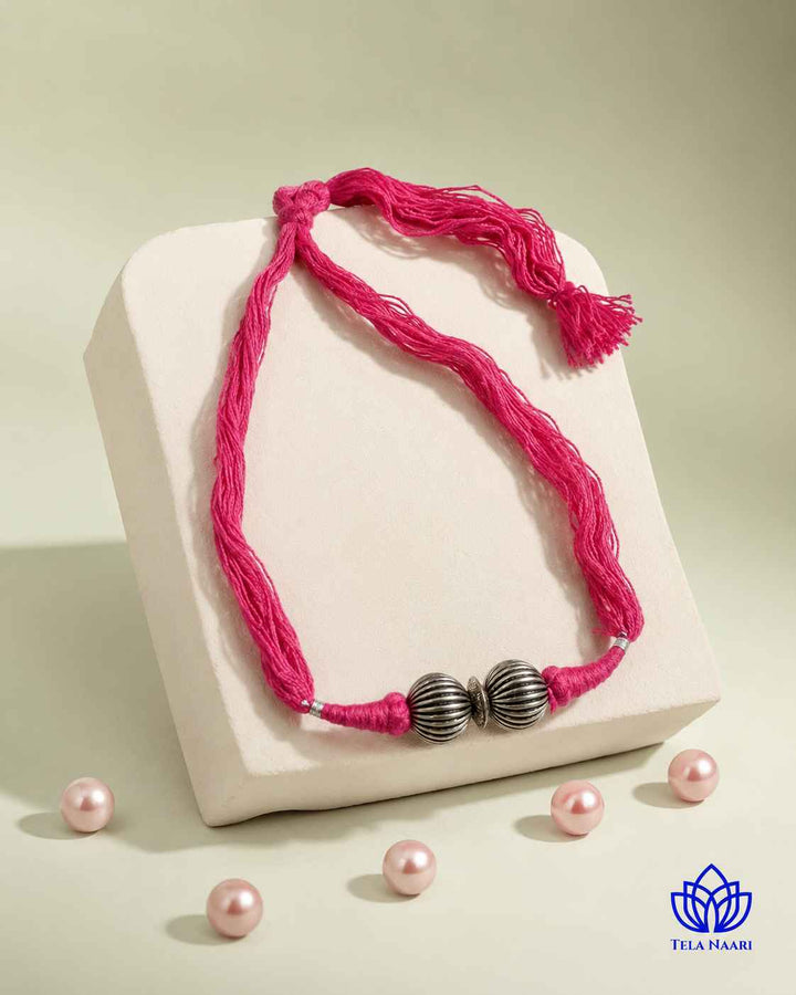 Arpita Silver Plated Thread Necklace Choker