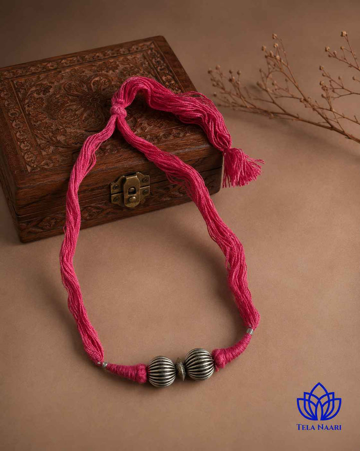 Arpita Silver Plated Thread Necklace Choker