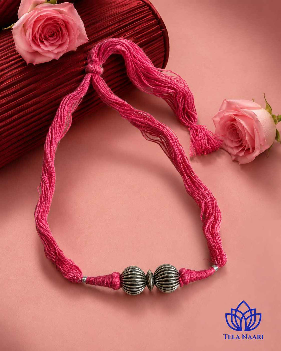 Arpita Silver Plated Thread Necklace Choker
