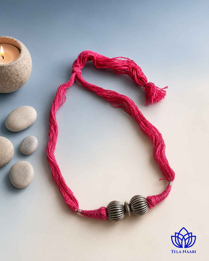 Arpita Silver Plated Thread Necklace Choker