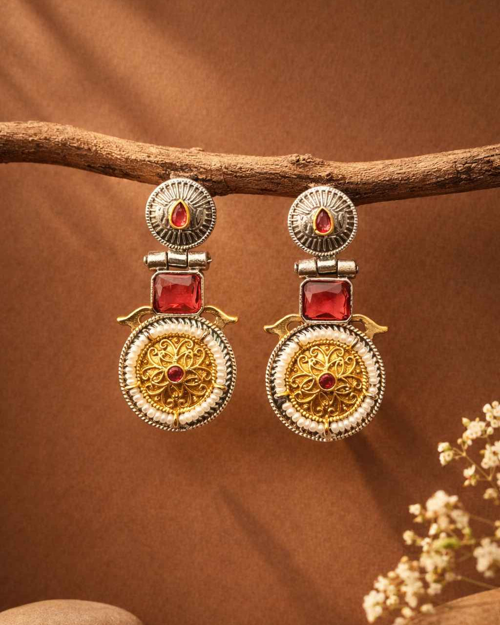 Aashiyana Dual Tone Earrings