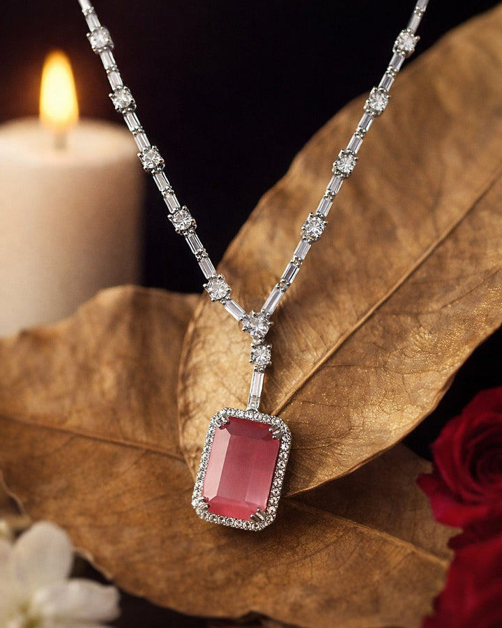 American Diamond Zirconia Layered Necklace Set Lily