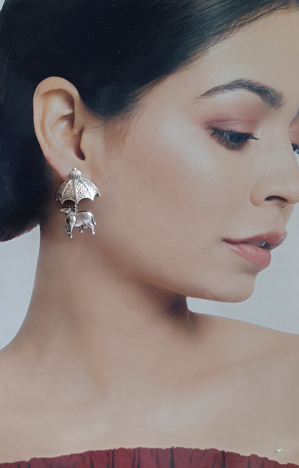 Elegant Antique Laksha Silver Plated Earrings - TelaNaari