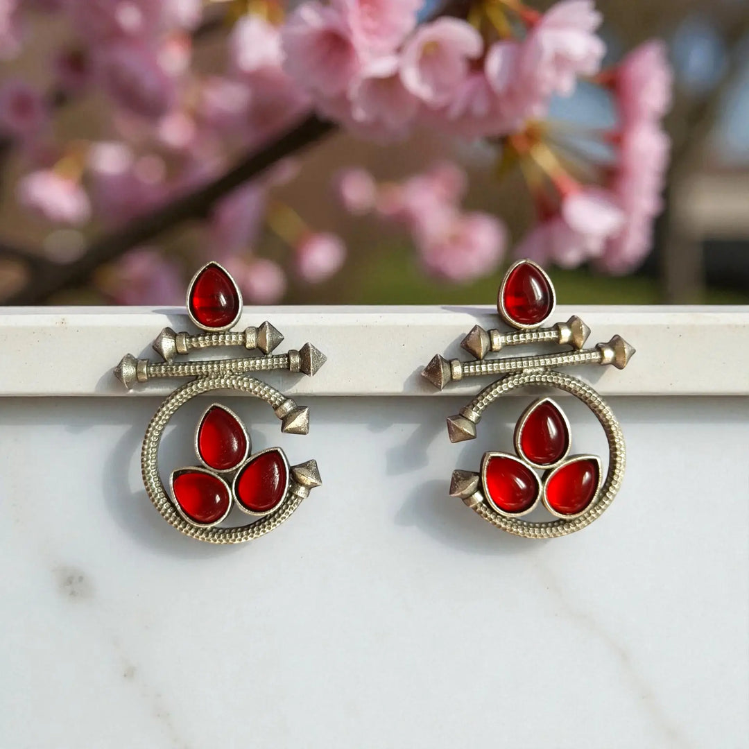 Elegant Neha Silver-Plated Earrings