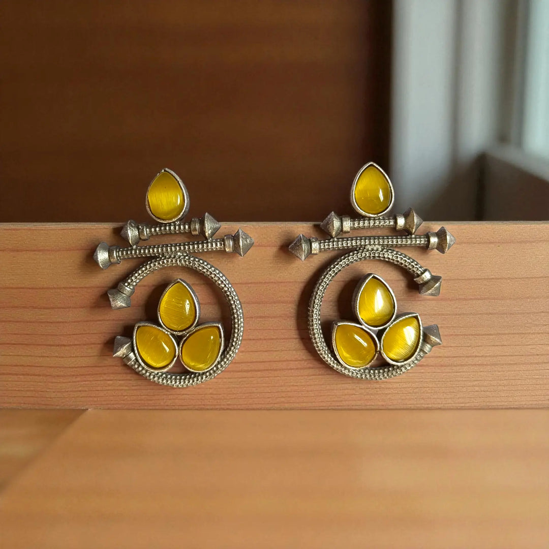 Elegant Neha Silver-Plated Earrings